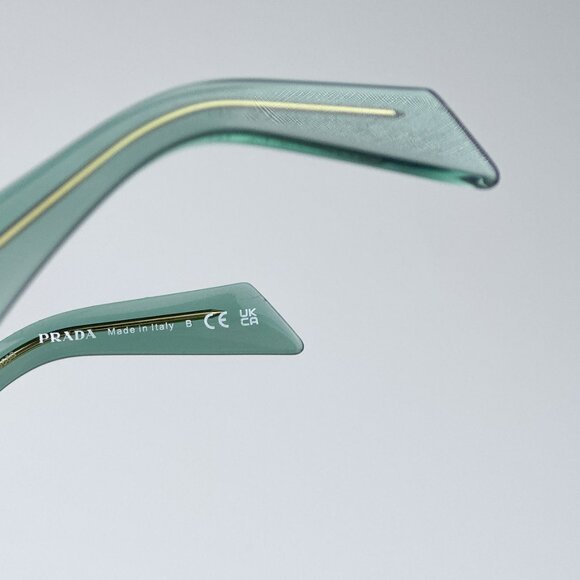 Prada PR17WS 11R10E  BRAND NEW Sunglasses Transparent Sage Green Mirror Unisex - Picture 8 of 11